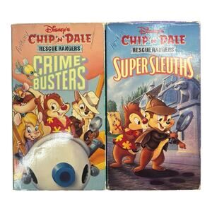 LOT OF 2 - VTG Disney Chip N Dale Rescue Rangers Super Sleuths Crime (VHS, 1997)